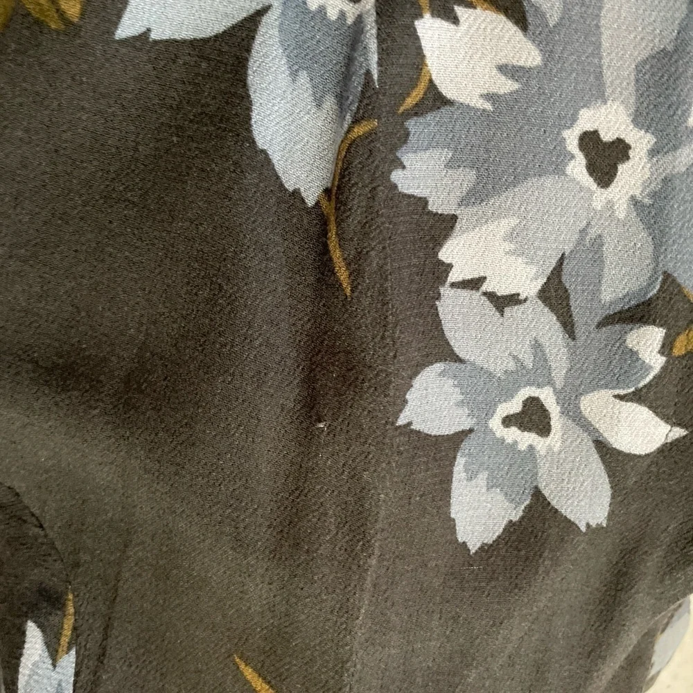 NWT Mimi Maternity Floral Tie-Back Dress Size Small Blue Gray Midi